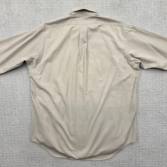 Ralph Lauren Blaire Button Down Long Sleeve Shirt Cotton Tan Mens Medium - Picture 3 of 7